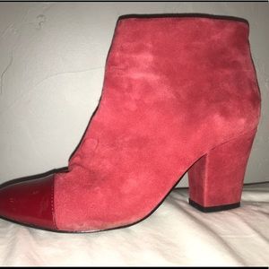 Lothian Shoes red suede ankle boots